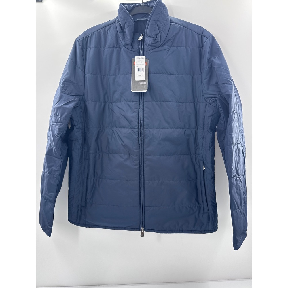 Brooks Brothers United Airlines Navy Blue Quilted Puffer Jacket Thermore Medium